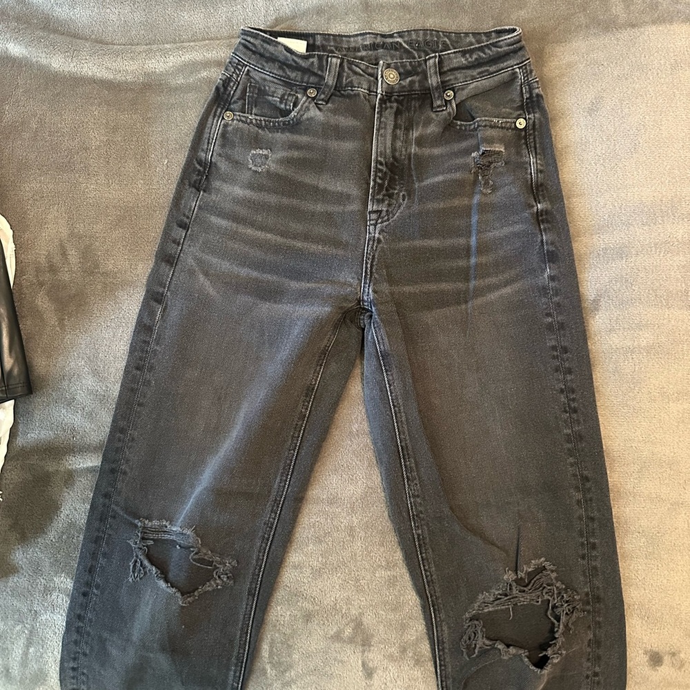 American Eagle Outfitters Black Distressed Jeans